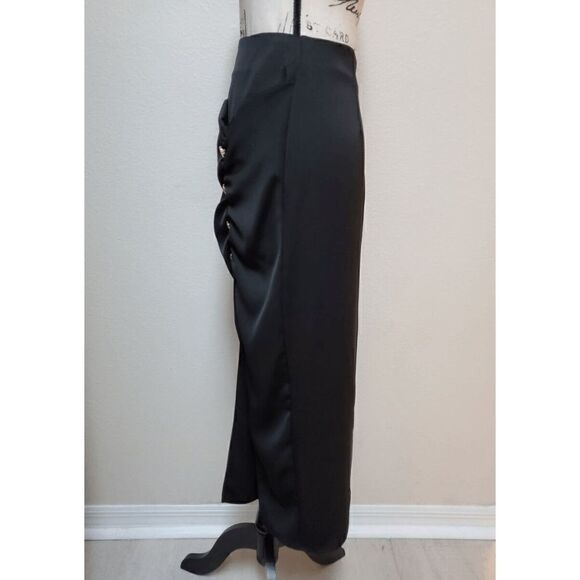 RIVER ISLAND Ruched Side Split Black Skirt SIZE S - Picture 12 of 15